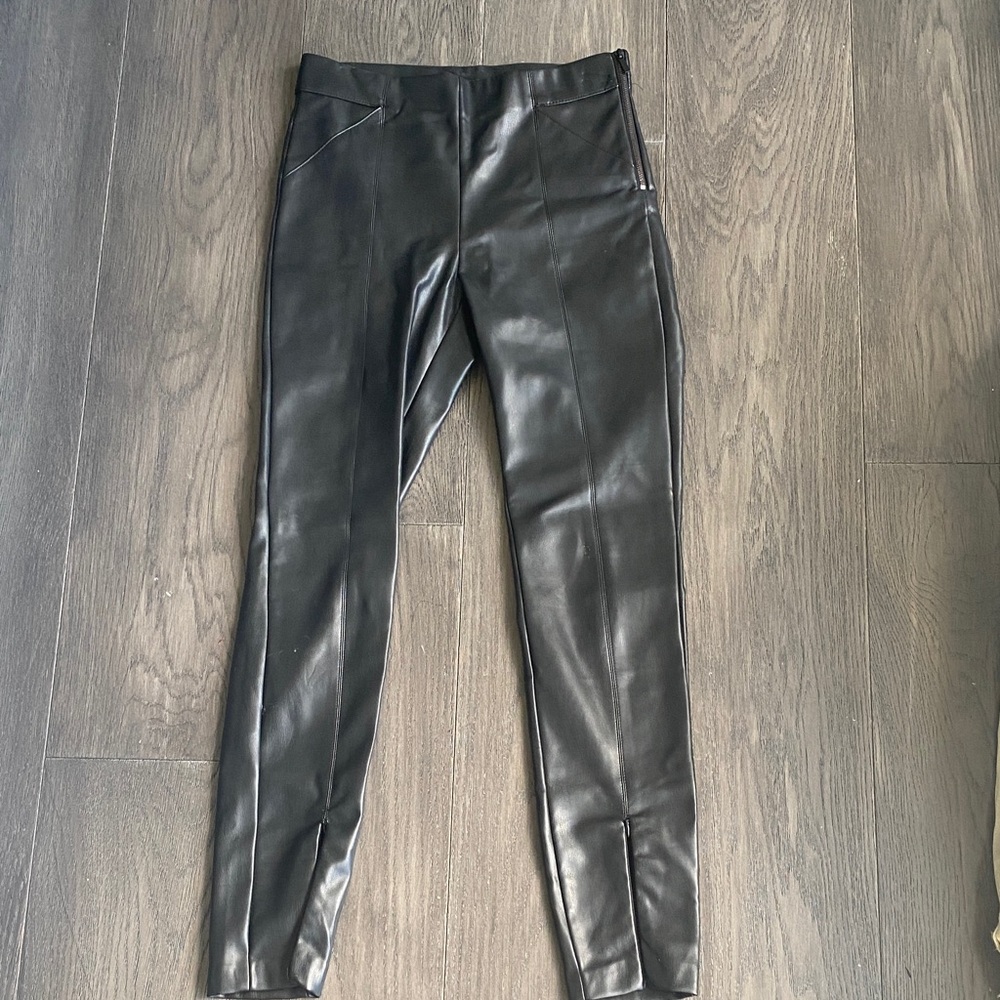 Zara Black Leather-Style Pants